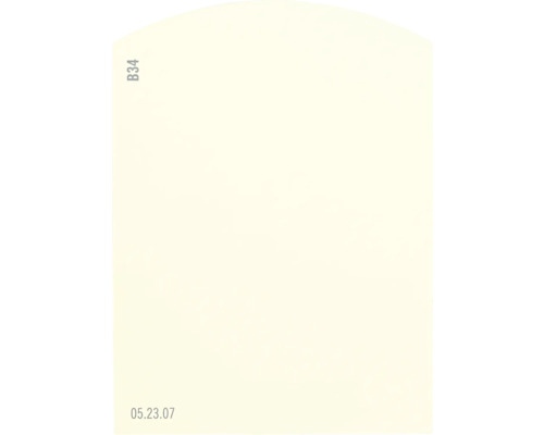 Farbmusterkarte Farbtonkarte B34 Off-White Farbwelt gelb 9,5x7 cm