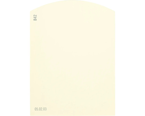 Farbmusterkarte Farbtonkarte B42 Off-White Farbwelt gelb 9,5x7 cm