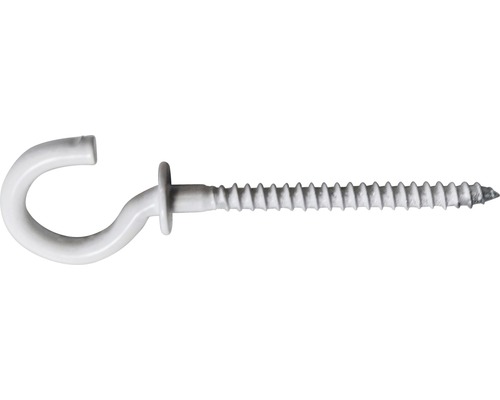 Schraubhaken gebogen mit Beffe 3,5x68 mm weiß 100 Stück Schraubhaken aus Metall