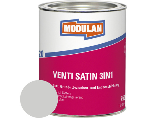 MODULAN 6120 Venti Lack Satin 3in1 RAL 7035 lichtgrau 750 ml Modulan Venti Satin 3in1 paint can