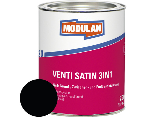 MODULAN 6120 Venti Lack Satin 3in1 RAL 9005 tiefschwarz 750 ml