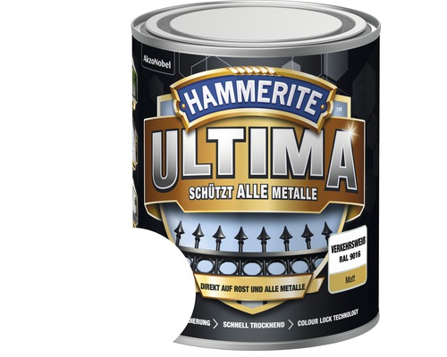 Hammerite Metallschutzlack Ultima Ral 9016 verkehrsweiß matt 750 ml