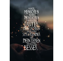 Dekorationsartikel mit dem Spruch Manche Menschen machen dein Lachen ein bisschen lauter, dein Lächeln ein bisschen strahlender und dein Leben ein bisschen besser