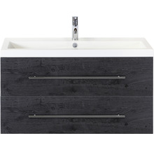 Waschtischunterschrank mit zwei Schubladen und Aufsatzwaschbecken