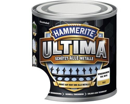 Hammerite Metallschutzlack Ultima Ral 9016 verkehrsweiß matt 250 ml