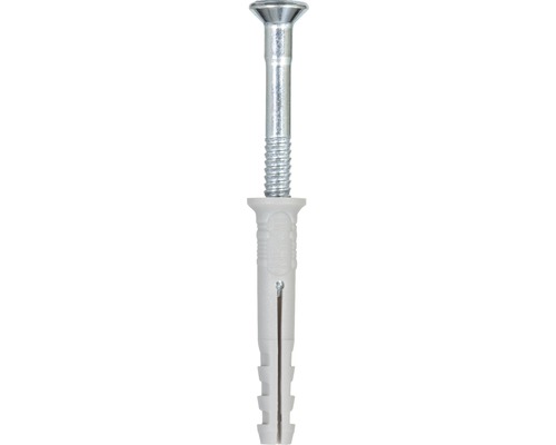 Upat Nageldübel UN 6x40/10 F mit Flachkopf gvz 100 St. Universaldübel mit Schraube