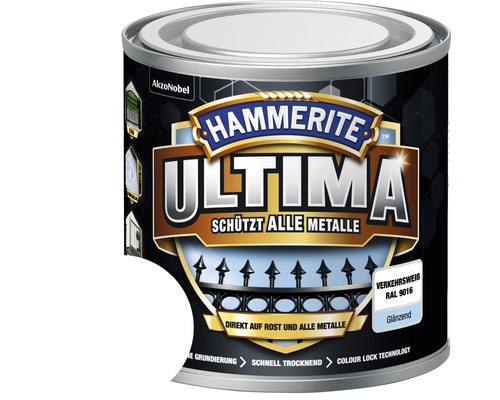 Hammerite Metallschutzlack Ultima Ral 9016 verkehrsweiß glänzend 250 ml