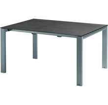 Rechteckiger Gartentisch mit Steinoptikplatte und Metallgestell