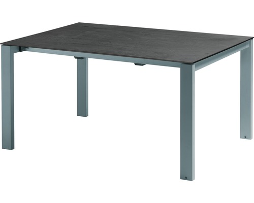 Rechteckiger Gartentisch mit Steinoptikplatte und Metallgestell