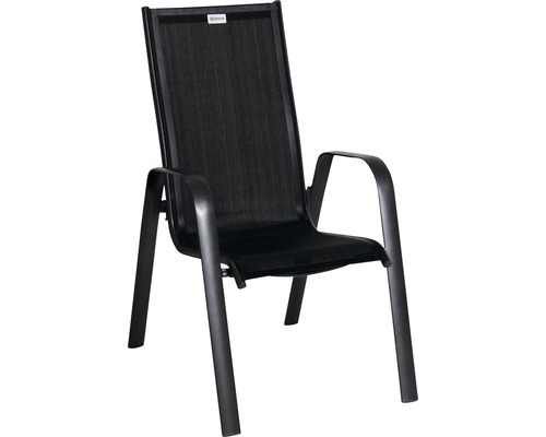 Schwarzer Gartenstuhl mit Armlehnen