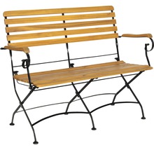 Gartenmöbelset Acamp Lindau 6 -Sitzer bestehend aus: 2 Stühle, Bank, Tisch 120 x 80 x 75 cm Eisen Holz braun anthrazit klappbar-thumb-2