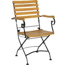 Gartenmöbelset Acamp 6 -Sitzer bestehend aus: 2 Stühle, Bank, Tisch 120 x 80 x 75 cm Eisen Holz braun anthrazit Klappsessel-thumb-1