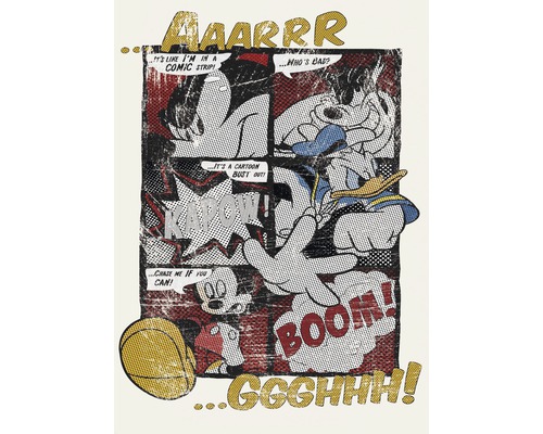 Fototapete Papier 4-421 Disney Edition 4 Mickey's Great Escape 4-tlg. 184 x 254 cm Comic-Motiv mit Donald Duck und Mickey Maus im Pop-Art-Stil
