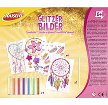 Joustra Glitzerbilder Bastelset mit Malvorlagen, Glitzer und Werkzeug