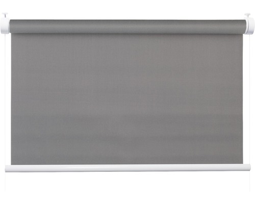 Klemmrollo Flex mit Seitenverspannung ohne Bohren oben und unten frei verstellbar uni grau 70x130 cm inkl. Klemmträger