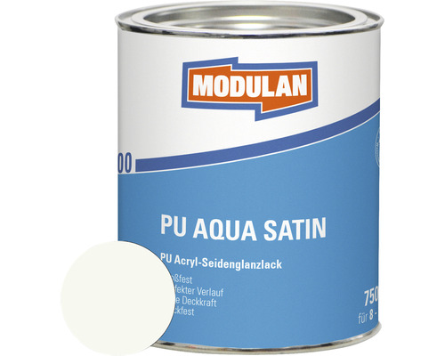 MODULAN 6200 PU Lack Aqua Satin RAL 9016 verkehrsweiß 750 ml Dose PU Aqua Satin Lack von Modulan