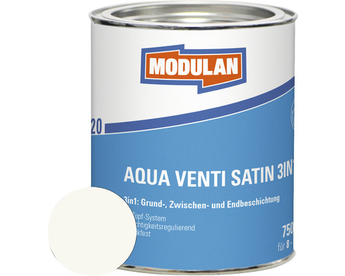 MODULAN 6220 Aqua Venti Lack Satin 3in1 RAL 9016 verkehrsweiß 750 ml
