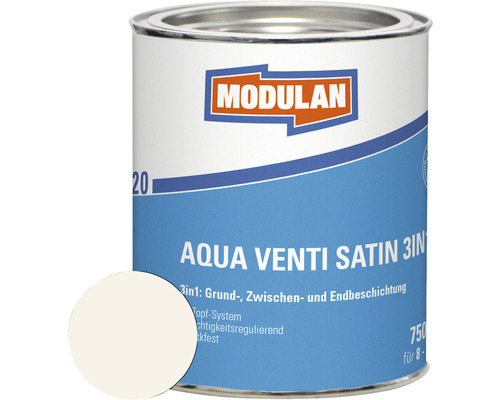 MODULAN 6220 Aqua Venti Lack Satin 3in1 RAL 9010 weiß 750 ml