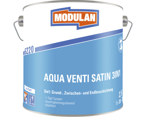 MODULAN Aqua Venti Satin 3in1 Innenfarbe im Eimer