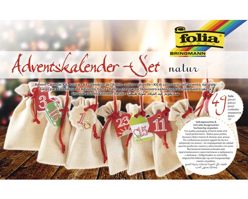 Adventskalender-Set, Beutel in Juteoptik