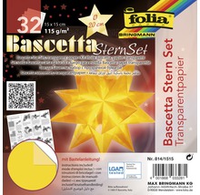 Bascetta-Stern Set, transparentes Papier 15x15 cm gelb-thumb-0