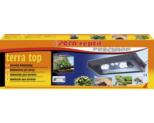 Terrariumbeleuchtung sera reptil terra top, 2 Lampenfassungen für E27, 6 LED Mondlichter, ca. 60 cm