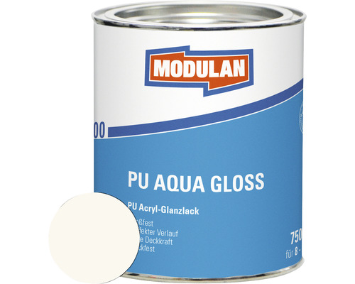 MODULAN 6200 PU Lack Aqua Gloss RAL 9010 reinweiß 750 ml Modulan PU Aqua Gloss Acryl-Glanzlack Dose