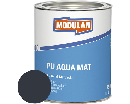 MODULAN 6200 PU Lack Aqua Matt RAL 7016 anthrazit 750 ml Modulan PU Aqua Mattlack Dose