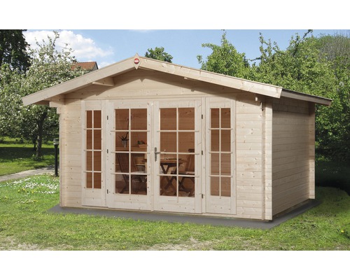 Gartenhaus weka Weekendhaus 137 mit Fußboden 460 x 370 cm natur Gartenhaus aus Holz mit Doppeltür und Fenstern