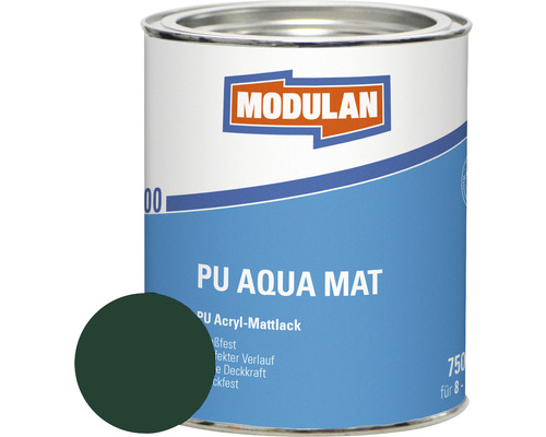 MODULAN 6200 PU Lack Aqua Matt RAL 6005 moosgrün 750 ml Dose PU Aqua Matt Acryllack