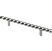 Möbelgriff Stahl edelstahloptik Ø 12 mm Lochabstand 128 BxH 189/32 mm