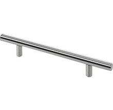 Möbelgriff Stahl edelstahloptik Ø 12 mm Lochabstand 128 BxH 189/32 mm