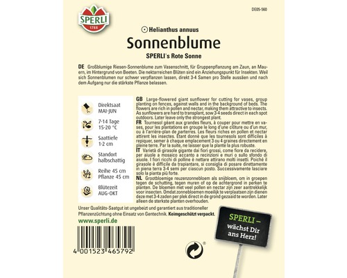 Samenpackung Sonnenblume ''Sperli''s Rote Sonne''