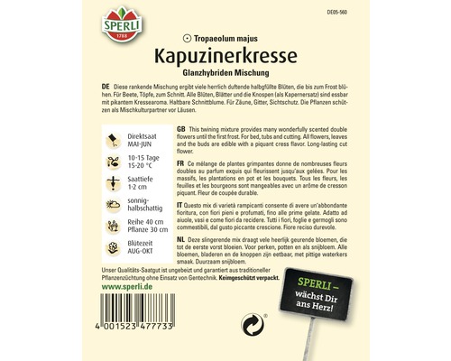 Samenpackung Kapuzinerkresse Glanzhybriden Mischung