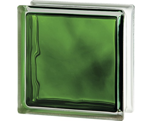 Glasbaustein Brilly grün 19 x 19 x 8 cm