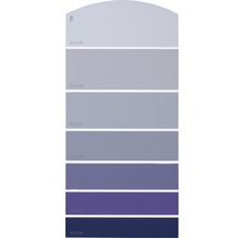 Farbfächer mit verschiedenen Farbabstufungen in Violett.