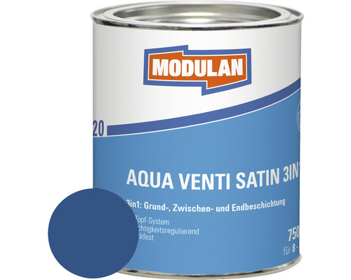 MODULAN 6220 Aqua Venti Lack Satin 3in1 RAL 5010 enzianblau 750 ml Modulan Aqua Venti Satin 3in1 Lackdose