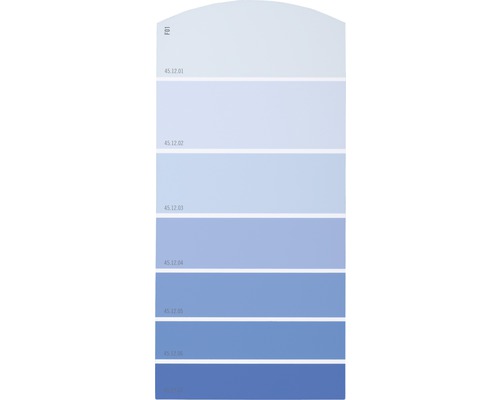 Farbmusterkarte Farbtonkarte F01 Farbwelt blau 21x10 cm