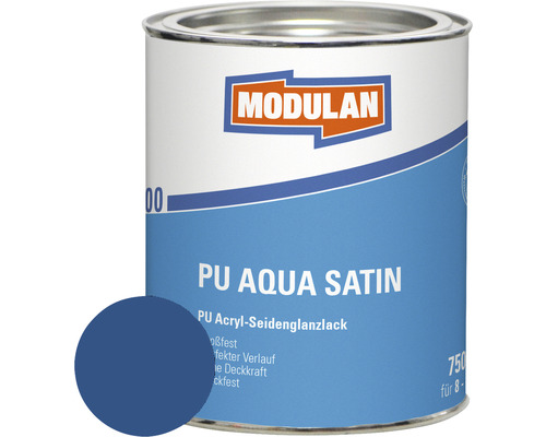 MODULAN 6200 PU Lack Aqua Satin RAL 5010 enzianblau 750 ml Modulan PU Aqua Satin Lackdose