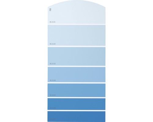 Farbmusterkarte Farbtonkarte F03 Farbwelt blau 21x10 cm