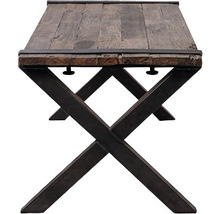 Holztisch mit Metallgestell