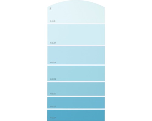 Farbmusterkarte Farbtonkarte F05 Farbwelt blau 21x10 cm