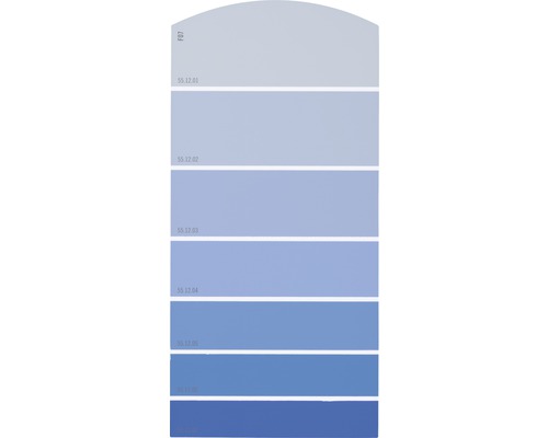Farbmusterkarte Farbtonkarte F07 Farbwelt blau 21x10 cm