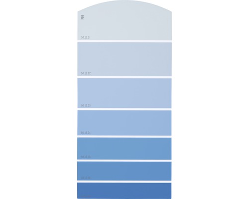 Farbmusterkarte Farbtonkarte F08 Farbwelt blau 21x10 cm