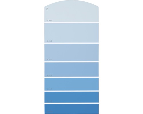 Farbmusterkarte Farbtonkarte F09 Farbwelt blau 21x10 cm