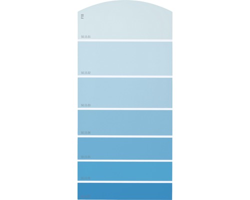 Farbmusterkarte Farbtonkarte F10 Farbwelt blau 21x10 cm