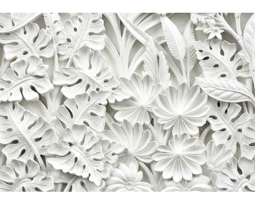 Fototapete Vlies 10052V4 Alabaster Blumen Relief 2-tlg. 254 x 184 cm