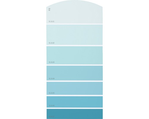 Farbmusterkarte Farbtonkarte F12 Farbwelt blau 21x10 cm