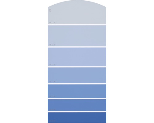 Farbmusterkarte Farbtonkarte F13 Farbwelt blau 21x10 cm