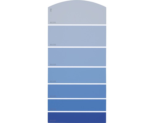 Farbmusterkarte Farbtonkarte F14 Farbwelt blau 21x10 cm